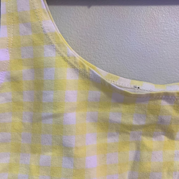 Yellow & White Checkered Crop Tank - Picture 2 of 2